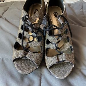 Sparkly lace up heels